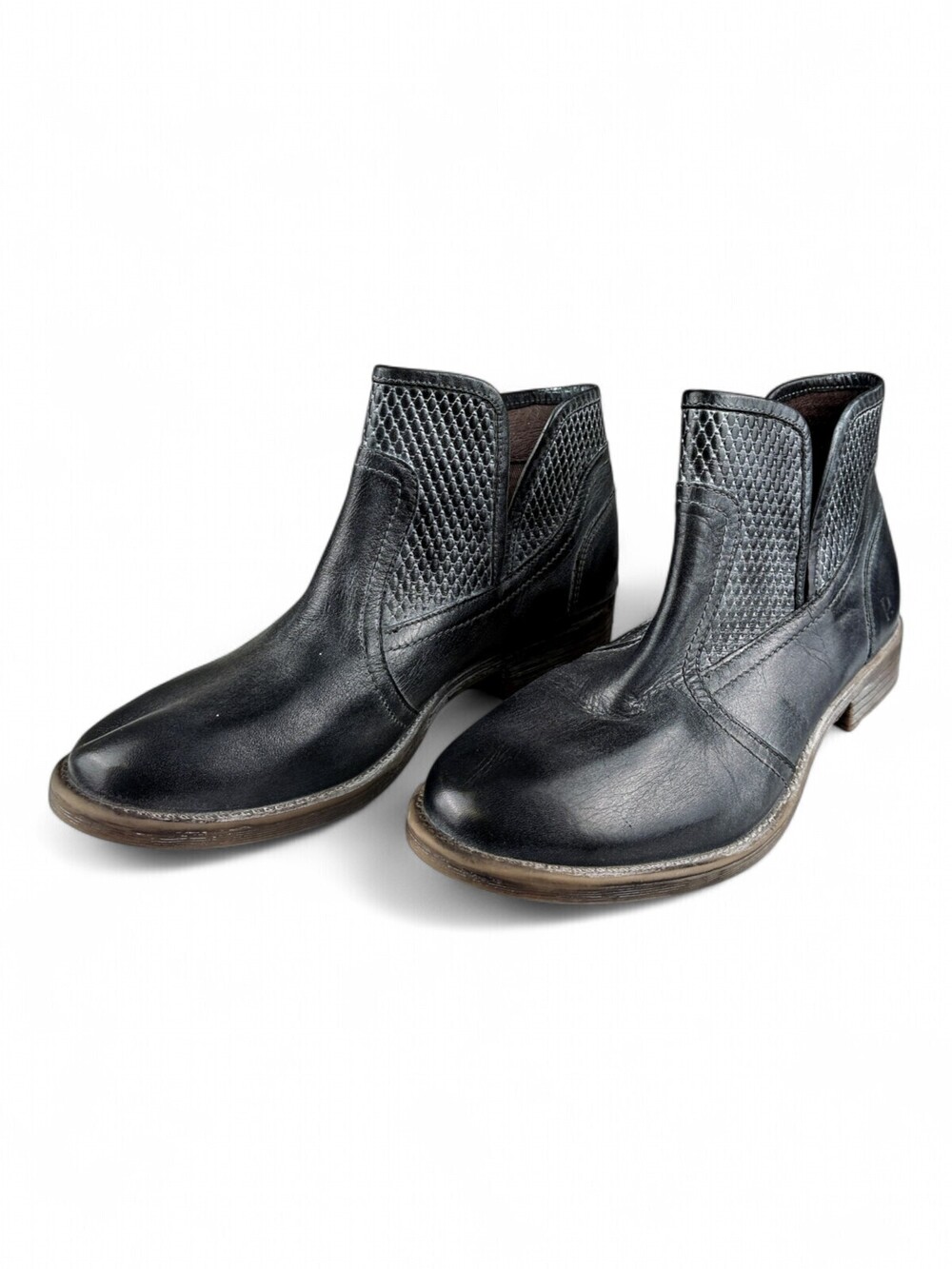 Roan Leather Ankle Booties Black Women's Size 9.5